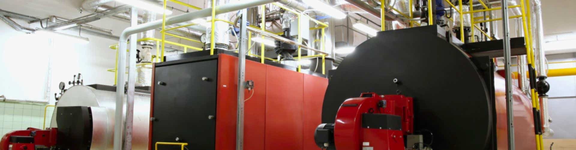 Gas boilers in gas boiler room for steam production