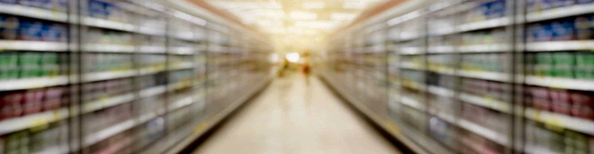 supermarket aisle blur background